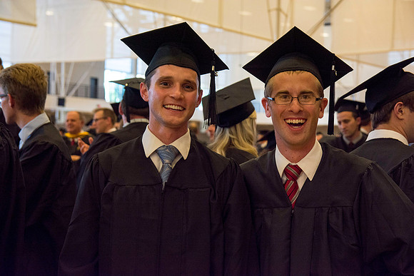 Graduates before the commencement ceremony.