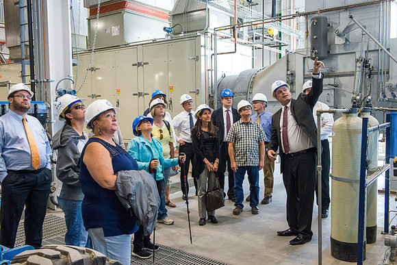 Economic developers from around the State visit BYU-Idaho and take a tour of the Engineering and Technology facilities in the Austin Building and the Heating Plant. and the Heating Plant.