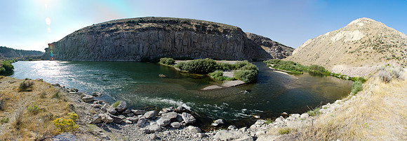 June 5, 1976 the recently built Teton Dam had failed emptying it's 280 foot deep reservoir downstream. The remains of the dam stand as monument to the 11 people who lost their lives.