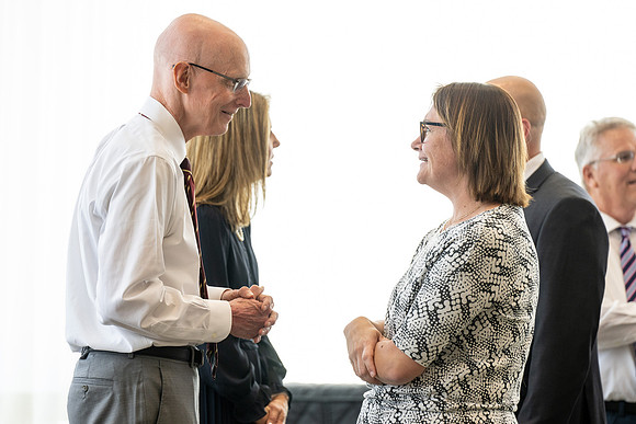 A reception for President Henry J Eyring and his wife Kelly to express their gratitude to employees of BYU-Idaho.