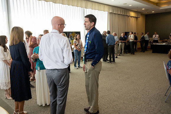 A reception for President Henry J Eyring and his wife Kelly to express their gratitude to employees of BYU-Idaho.
