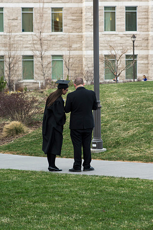 Brigham Young University-Idaho Graduates tour campus with their families saying goobyes to peers and getting pictures with friends and family before the convocation ceremonies. Photo by Ryan Chase