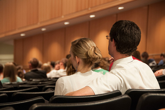 Students listening to Lawrence Corbridge Devotional, Spring 2013