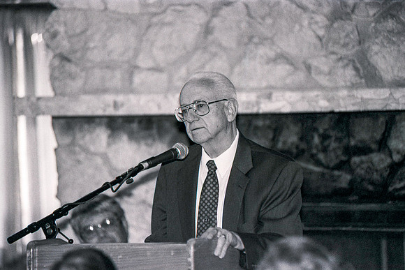 The Natural Science Center is dedicated. Island Park, Idaho. September 1996.<br/>Bob Perkes