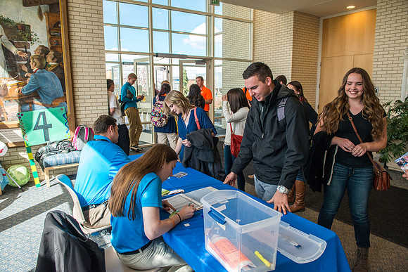Students Volunteer through "Student Support" to help and serve incoming Freshman during new student orientation.