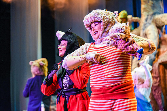 The theatre department's dress rehearsal of the Wind in the Willows in the Snow Drama Theatre.