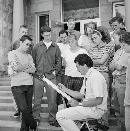 Art Class in front of the Jacob Spori Building.