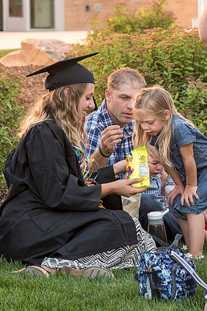 Graduates with their families on campus at BYU-Idaho prior to Convocation. Photo by Ryan Chase