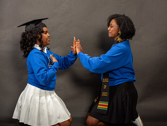 Graduation Portraits of Hermela Denboba and Hana Edossa.