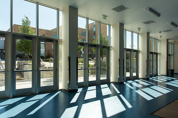 Doors exiting the BYU-Idaho Center courts.