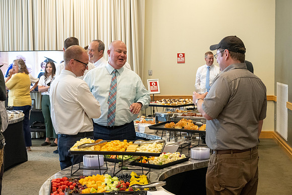 A reception for President Henry J Eyring and his wife Kelly to express their gratitude to employees of BYU-Idaho.