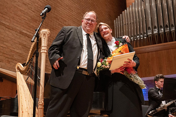 A retirement concert and reception for Diane Soelberg the director of the Symphony Band.