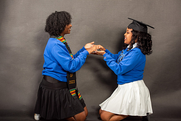 Graduation Portraits of Hermela Denboba and Hana Edossa.
