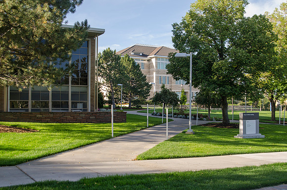 The Oscar A. Kirkham Building and Jacob Spori Building during the summer break