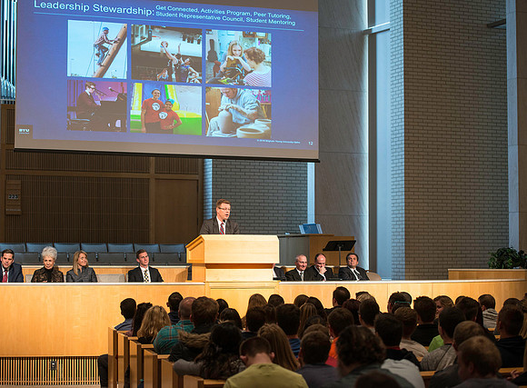 President Gilbert welcomes new students and their parents to BYU-Idaho.