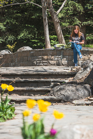 Students on Campus in the first week of Spring Semester.