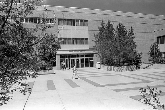 A view of the David O. McKay Library on Campus