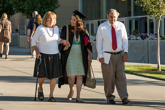 Graduates with their families on campus at BYU-Idaho prior to Convocation. Photo by Ryan Chase