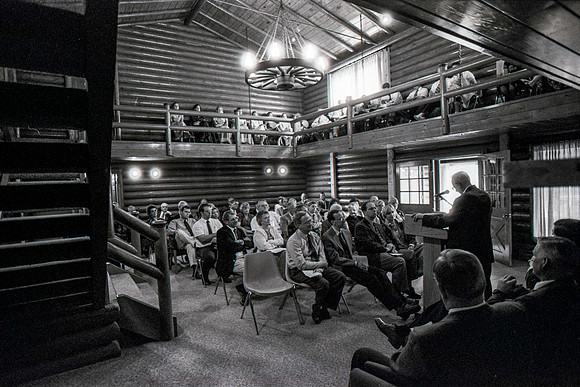 The Natural Science Center is dedicated. Island Park, Idaho. September 1996.