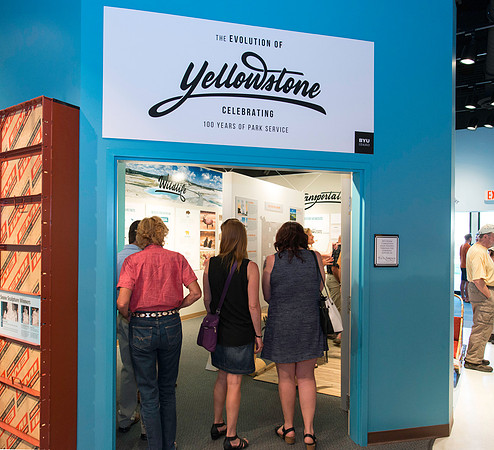 "The Evolution of Yellowstone, Celebrating 100 Years of Park Service" A new display designed by BYU-Idaho students as part of their course work for a Graphic Design class taught by Shawn Randall.