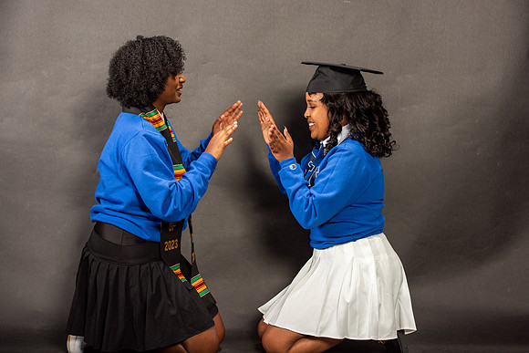 Graduation Portraits of Hermela Denboba and Hana Edossa.
