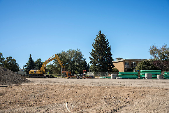 Construction continues on the new parking lots that are where the old dorms once were.