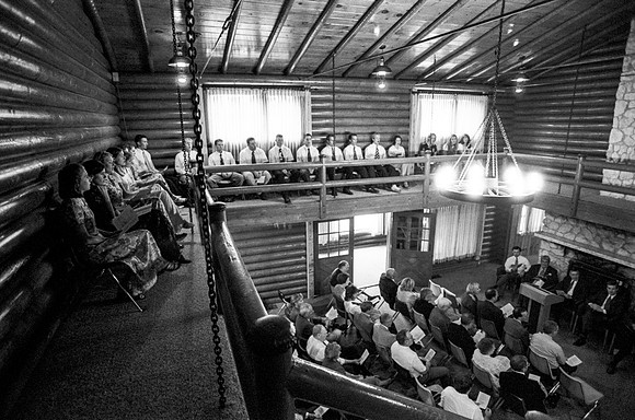The Natural Science Center is dedicated. Island Park, Idaho. September 1996.