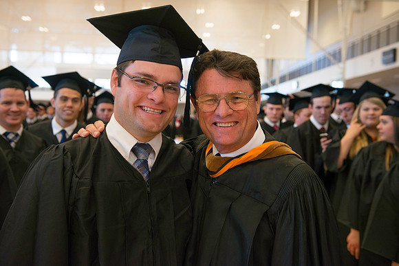 Graduates gather for BYU-Idaho commencement.