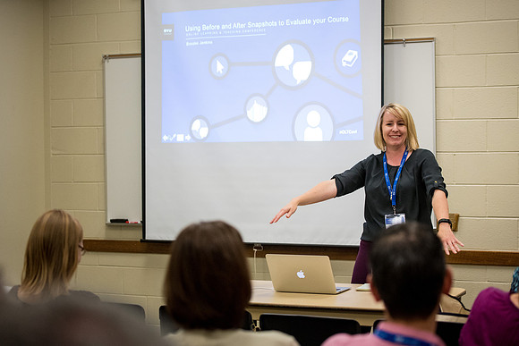 Online Instructors come to BYU-Idaho campus for further learning to enhance teaching skills. Instructor: Brooke Jenkins.
