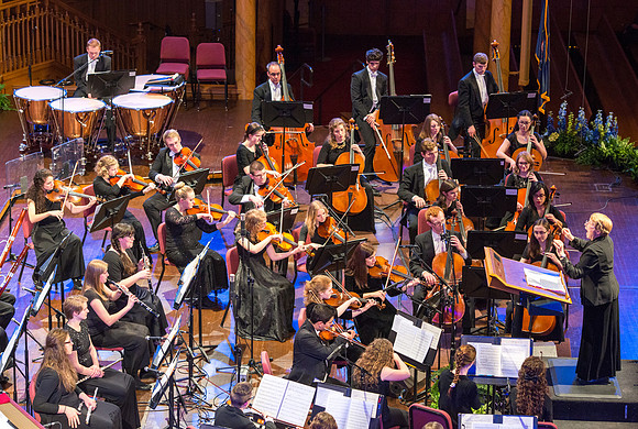 Performers of Brigham Young University - Idaho perform Robert Cundick's 'The Redeemer' at the tabernacle in Temple Square. Photo by Ryan Chase.
