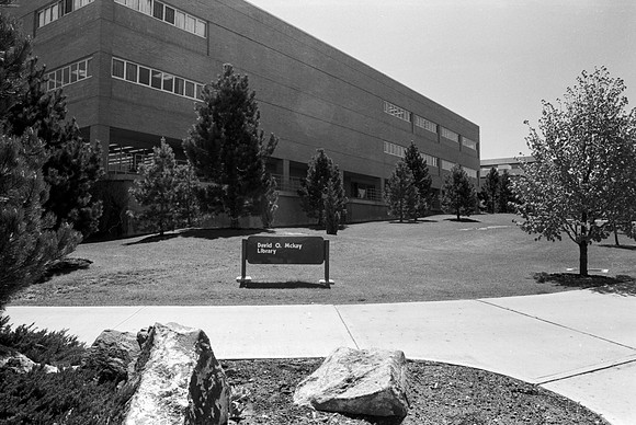 A view of the David O. McKay Library on Campus