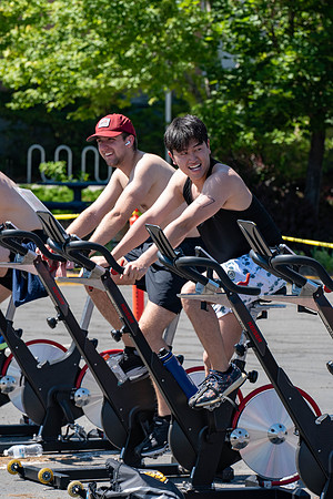Students swim, bike, and run at the Hart Pool, and at the stadium Field.