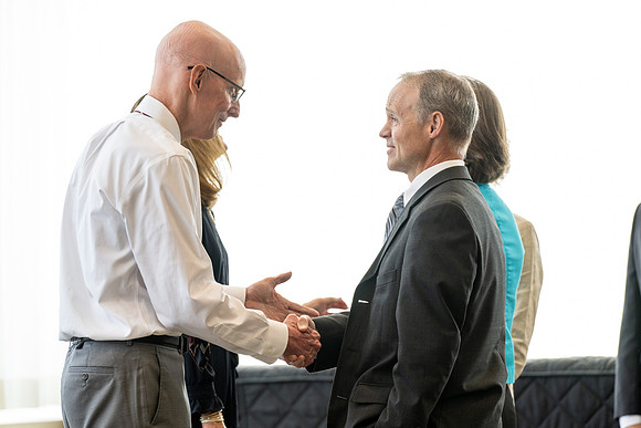 A reception for President Henry J Eyring and his wife Kelly to express their gratitude to employees of BYU-Idaho.