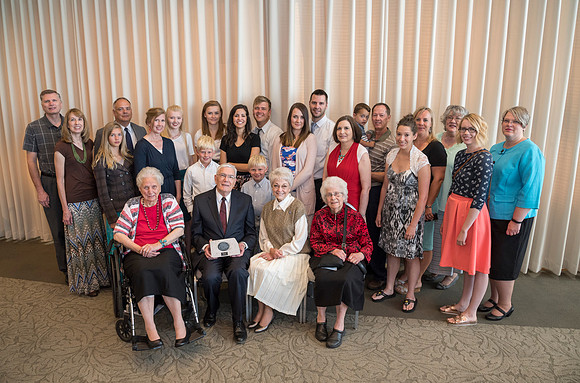 Brigham Young University-Idaho celebrates new Ricks College Emeriti as they earn their award, this year's celebrates emeritus LaMar Barrus, for receiving the Alumni Award of Excellence.