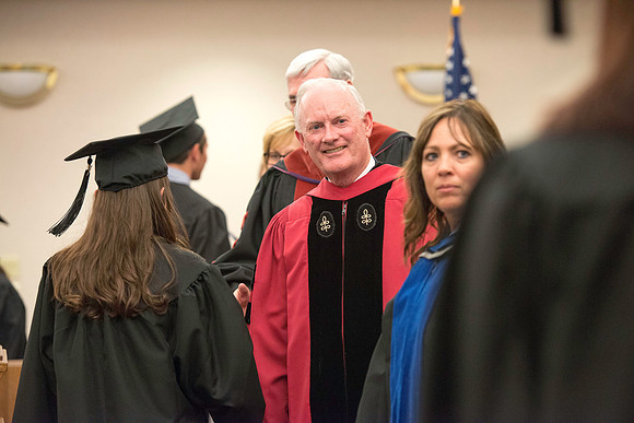 Convocation for the College of Education and Human Development was held in the Stake Center next to the Temple. Elder Kim B. Clark, Commissioner of Church Education gave some remarks and congratulated