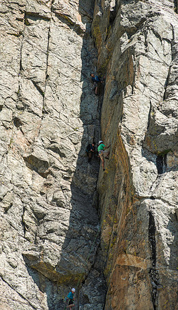 A massive rock buttress, several hundred feet tall on the South boundry of the Jackson Hole Ski resort. (Rock climbing video shoot directed by Michael Ballard and assisted by Taylor Ray. Scott Hurst b