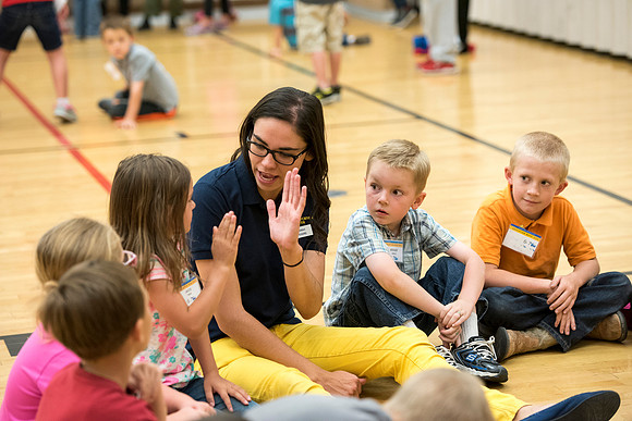 Many people gather to hear speakers and learn during Education Week at BYU-I. 2016