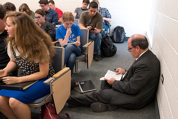 Jeff Chapman, one on the Religion instructors, teaches the Foundations of the Restoration course on campus.