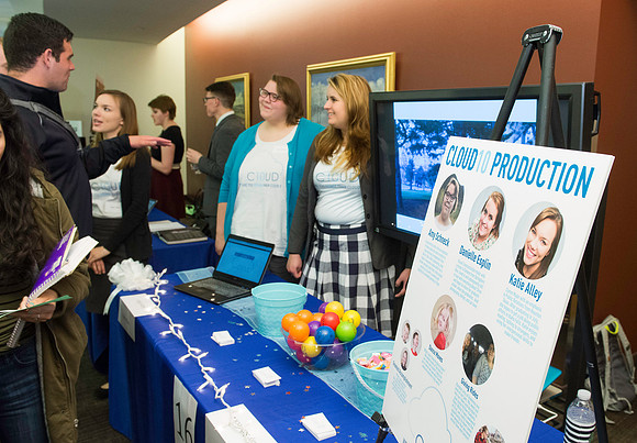 Comm Students get the chance to show off their skills through doing a senior project. The students are mentored throughout the semester and then judged and graded for the quality of their work.