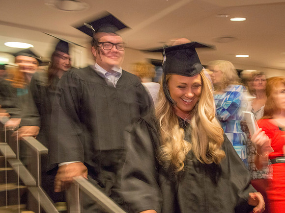 Graduates gather for BYU-Idaho commencement. Erik Hill and Katelyn Crompton