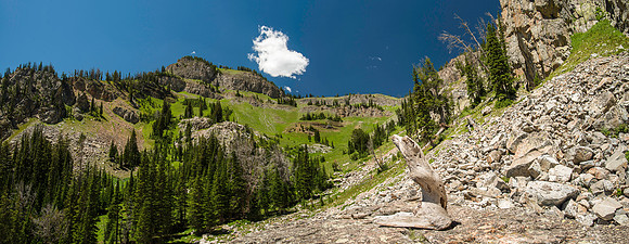 A massive rock buttress, several hundred feet tall on the South boundry of the Jackson Hole Ski resort. (Rock climbing video shoot directed by Michael Ballard and assisted by Taylor Ray. Scott Hurst b