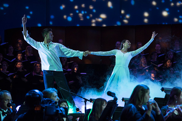 BYU-Idaho Center Stage had their annual Patriots and Pioneers concert July 9 with George Dyer as their soloist.