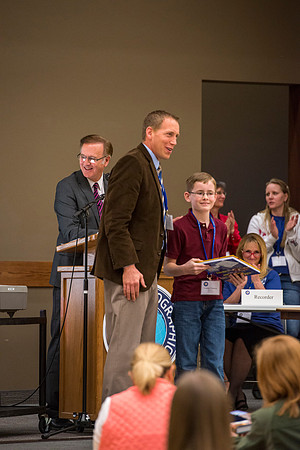 Connor Dunstan is awarded second place at the Idaho State Geography Bee hosted by National Geographic and Brigham Young University-Idaho.