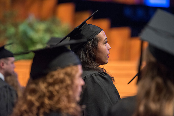 Graduates of Brigham Young University-Idaho at Convocation ceremony of the Spring 2016 semester. Photo by Ryan Chase.