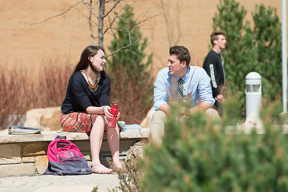 Students on Campus in the first week of Spring Semester.