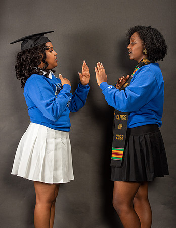 Graduation Portraits of Hermela Denboba and Hana Edossa.