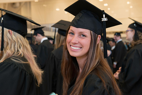 Graduates gather for BYU-Idaho commencement.