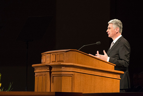 Geral Causse, Presiding Bishop, speaks at BYU-Idaho Devotional.