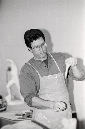 Rich Briggs demonstrates to the students in class.