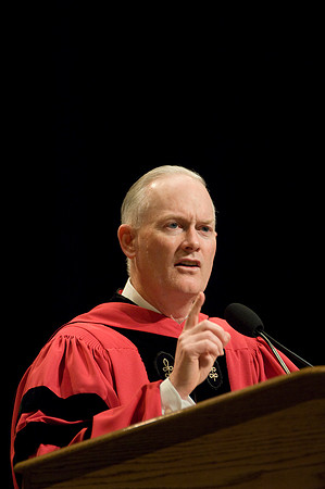 President Kim B. Clark speaks during commencement.
